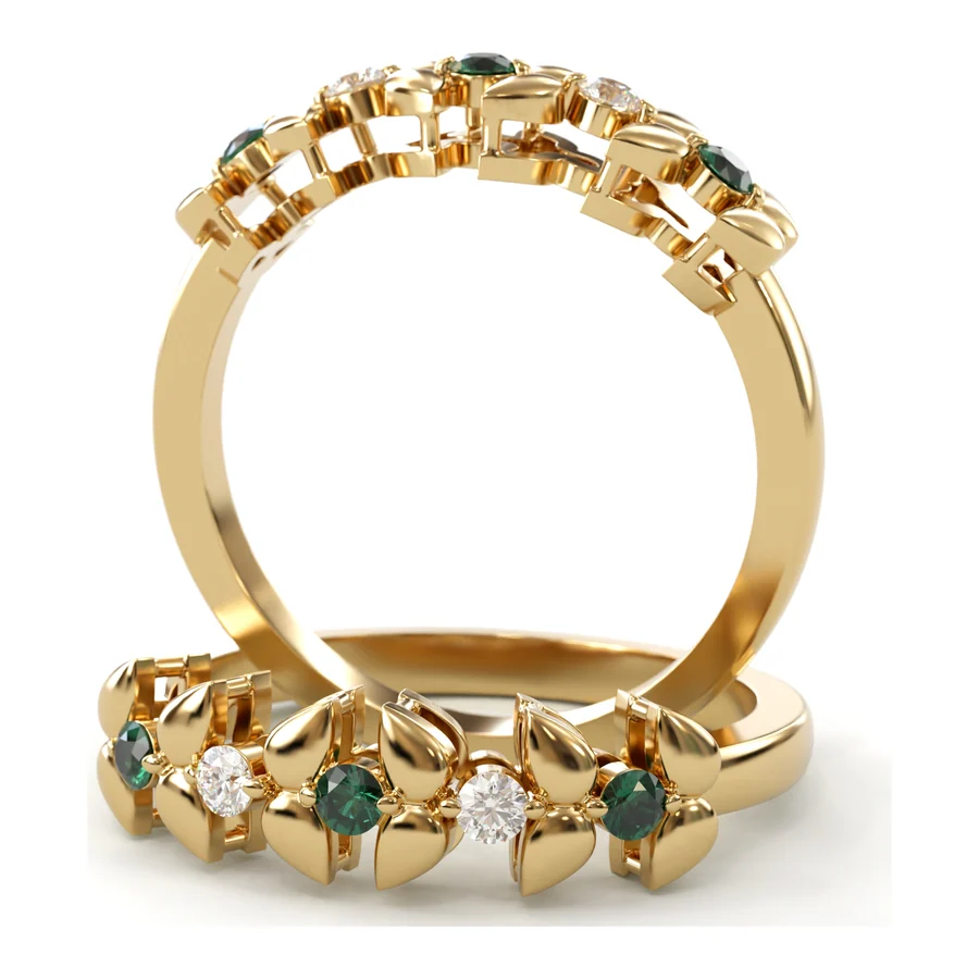Teal Meridian — Eternity in 18K Yellow Gold