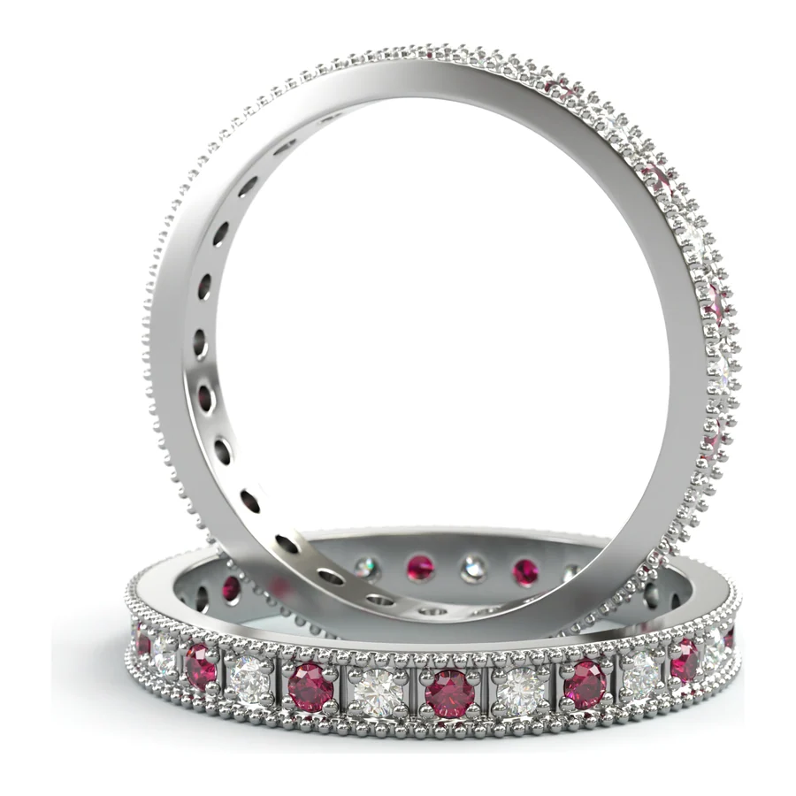 Milgrain Ruby Eternity — Eternity in 18K White Gold