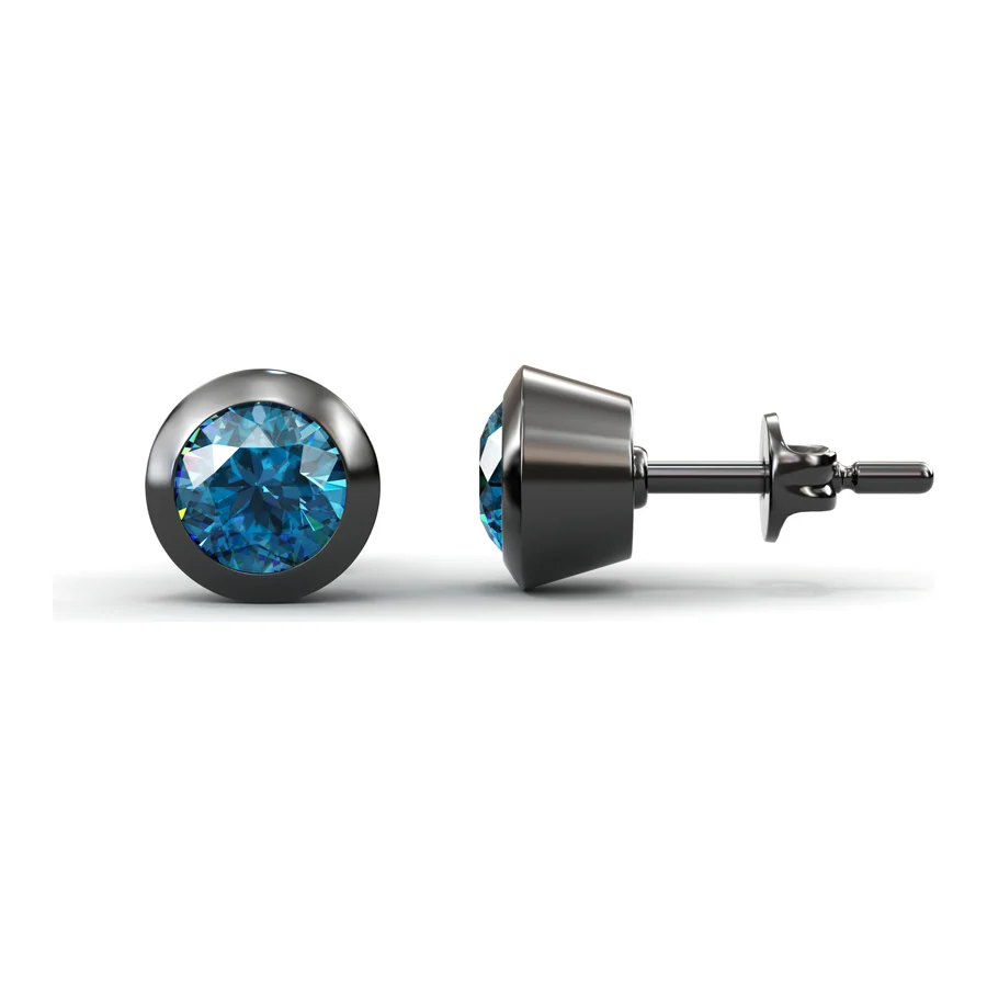 Zircon Noir Studs — Stud in Black Rhodium on 18K