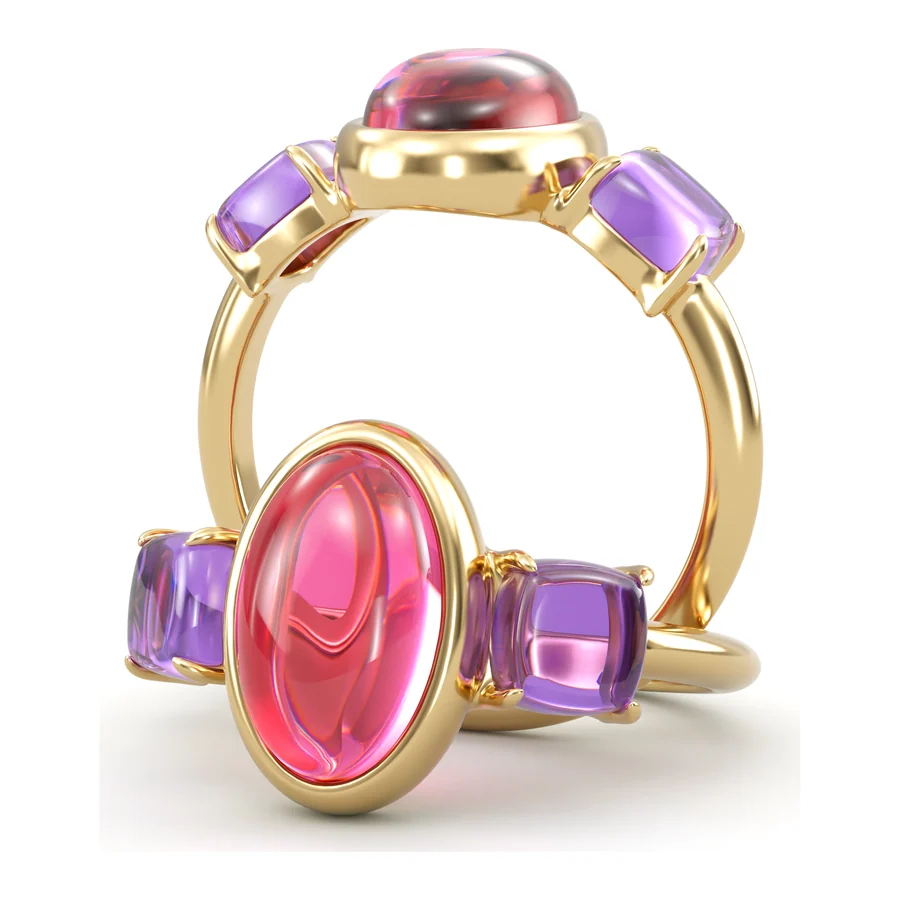 SI-013 · Tourmaline signet, 18ct yellow
