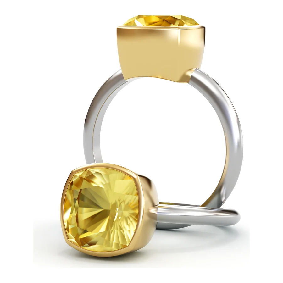 Citrine Duet — Cocktail in 18K White Gold