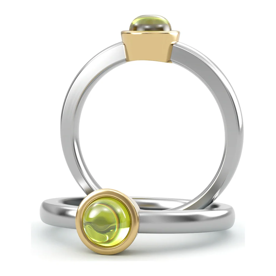 Peridot Duet — Cocktail in 18K White Gold