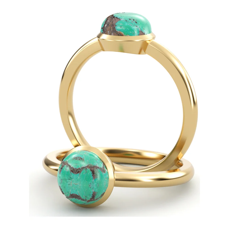 Turquoise Orb — Cocktail in 18K Yellow Gold