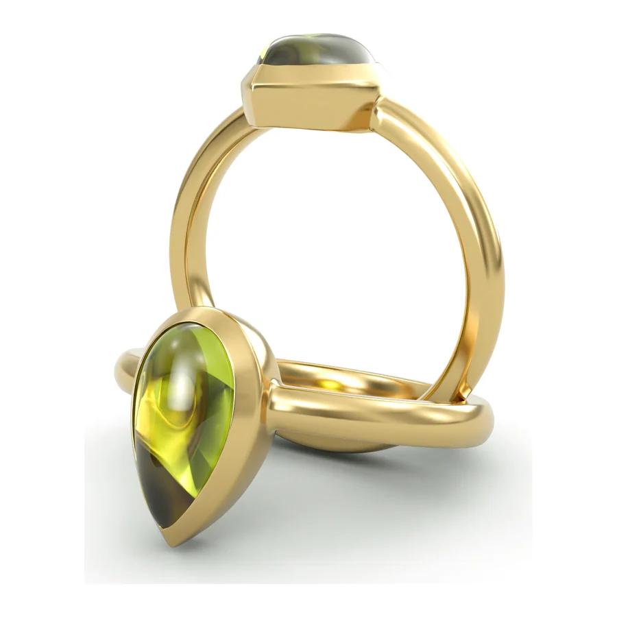 Peridot Teardrop — Cocktail in 18K Yellow Gold