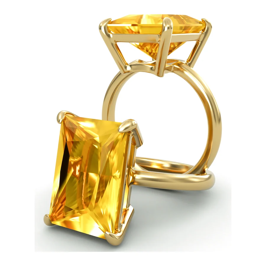 Citrine Octagon — Cocktail in 18K Yellow Gold