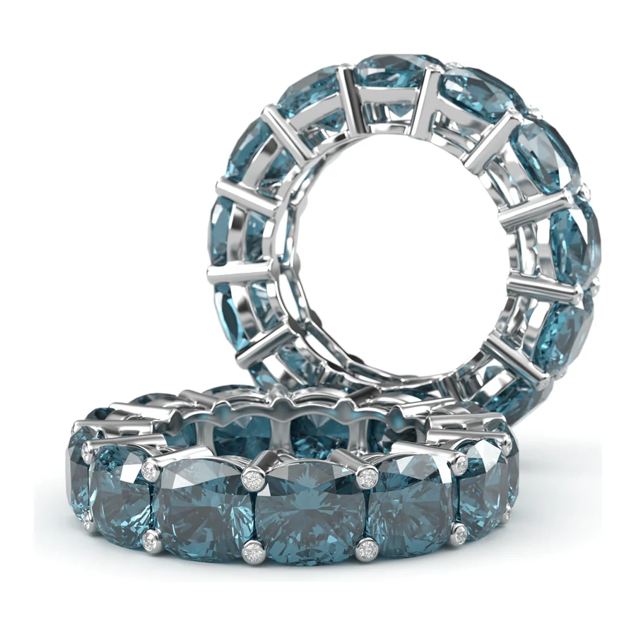 Cascade Topaz Eternity — Eternity in 18K White Gold