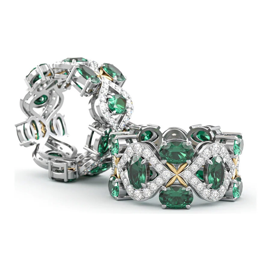 Emerald Lattice Eternity — Eternity in 18K White Gold