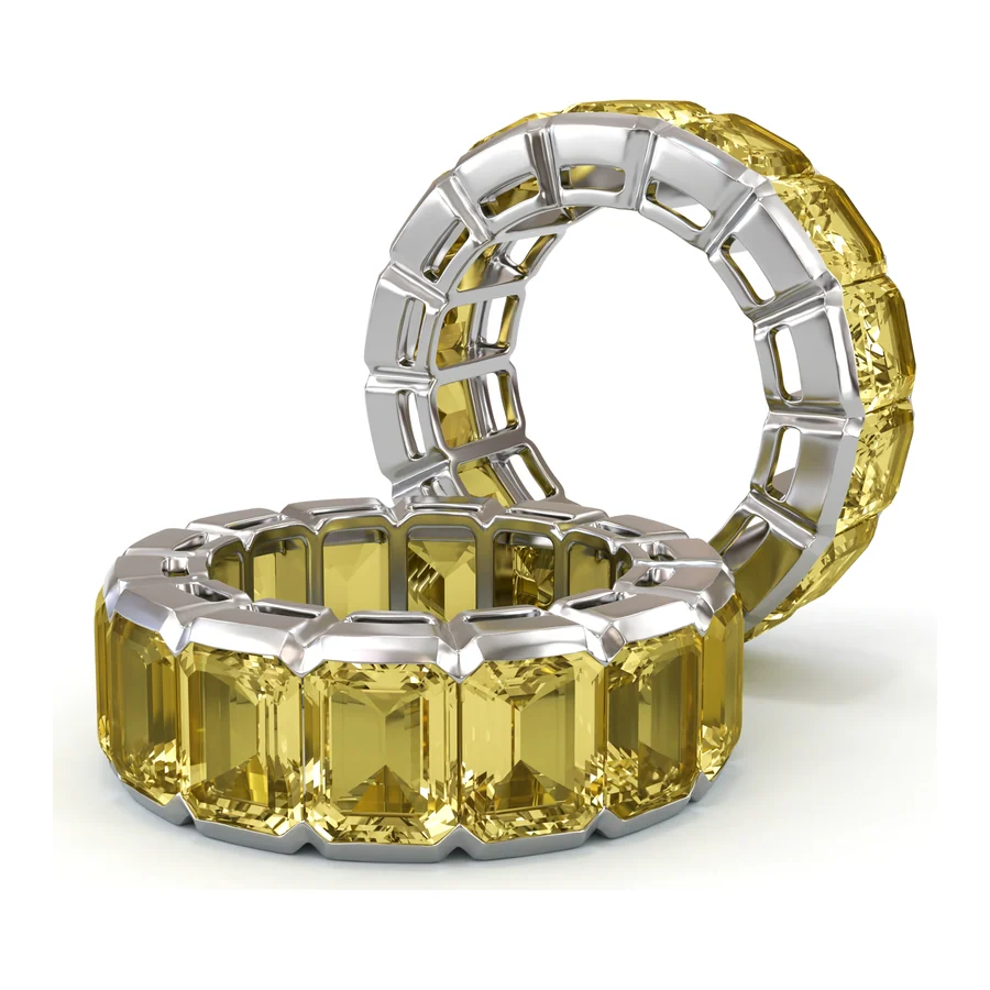 Canary Oval Eternity — Eternity in 18K White Gold