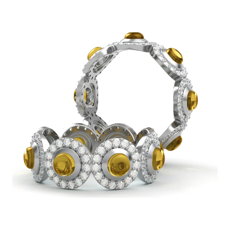 Canary Halo Eternity — Eternity in 18K White Gold