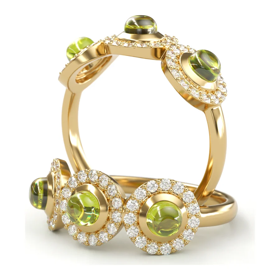 Peridot Halo Eternity — Eternity in 18K Yellow Gold