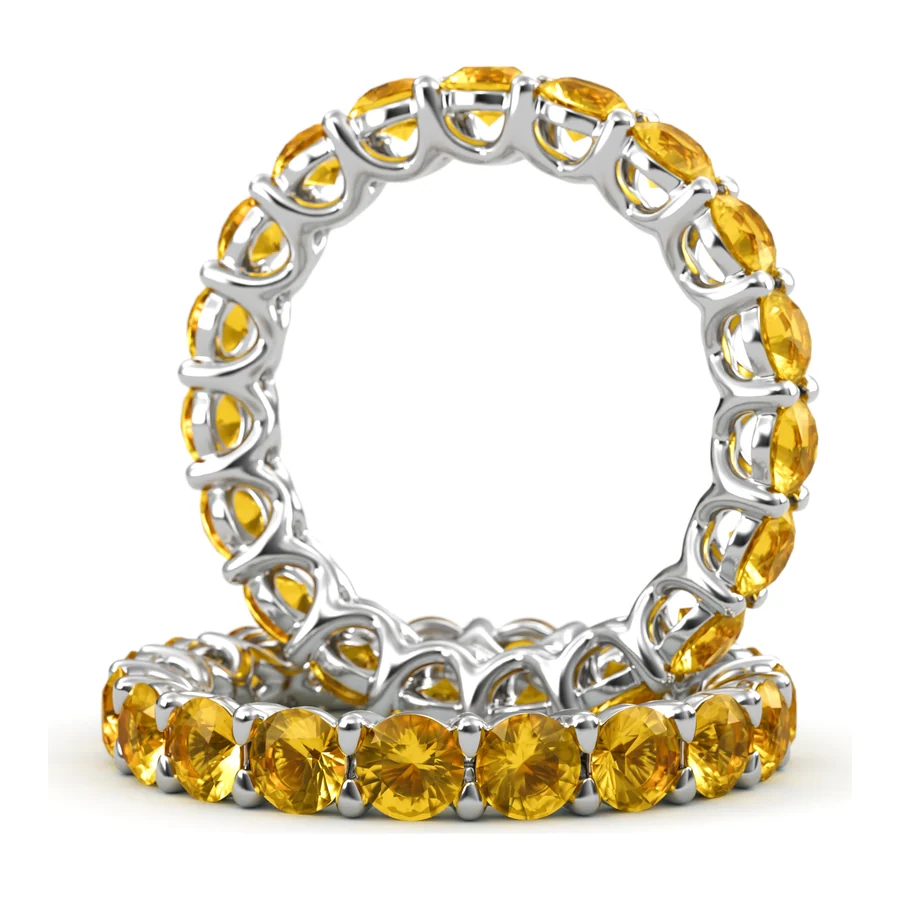 Citrine Circlet — Eternity in 18K White Gold