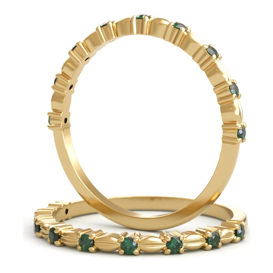 Emerald Alternance — Band in 18K Yellow Gold