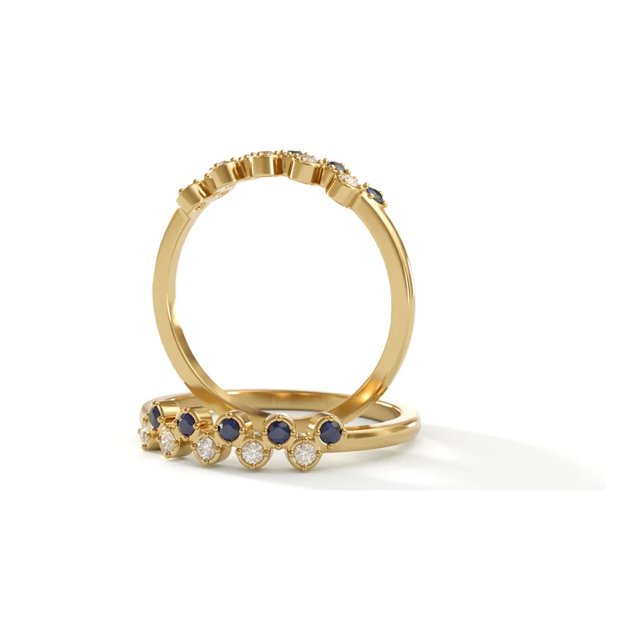 Sapphire Alternance — Band in 18K Yellow Gold