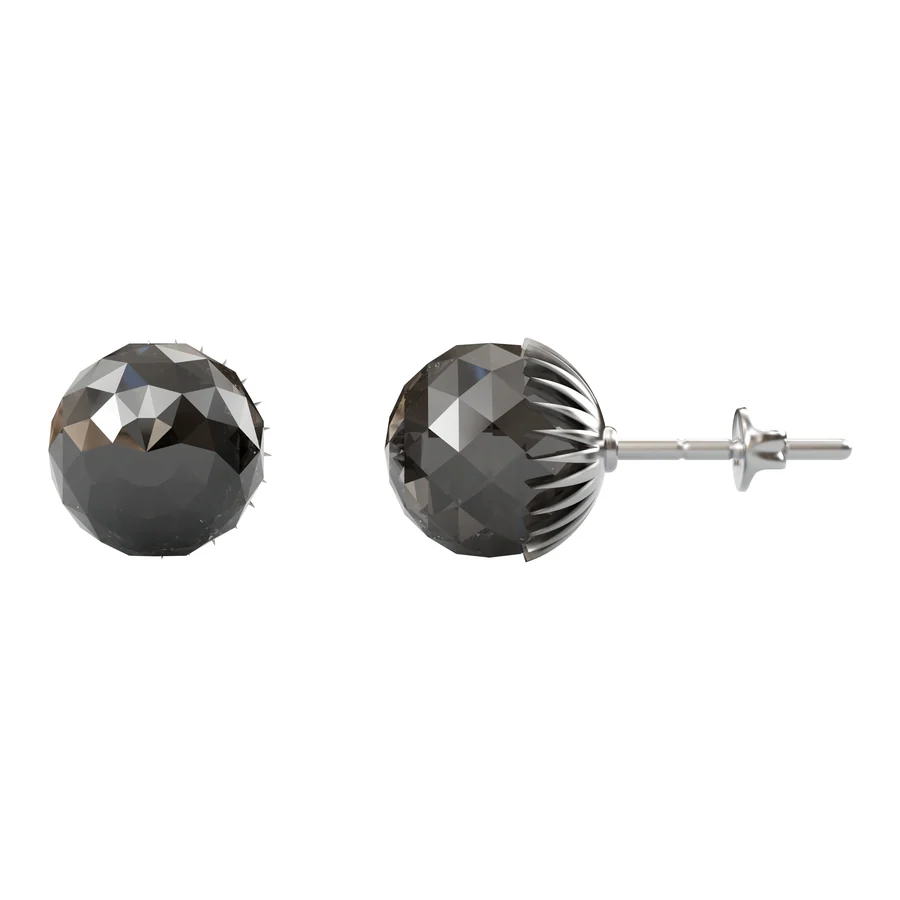 Black Diamond Studs — Stud in 18K White Gold