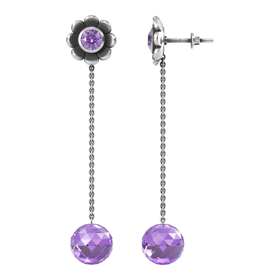 Amethyst Pendulum — Drop in 18K White Gold