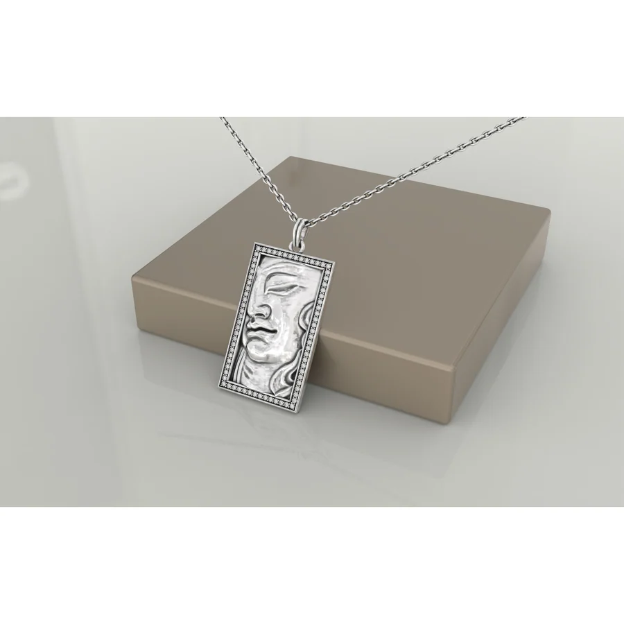 Athena Tablet — Pendant in 18K White Gold