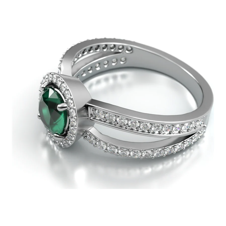 Emerald Halo Pavé alternate view