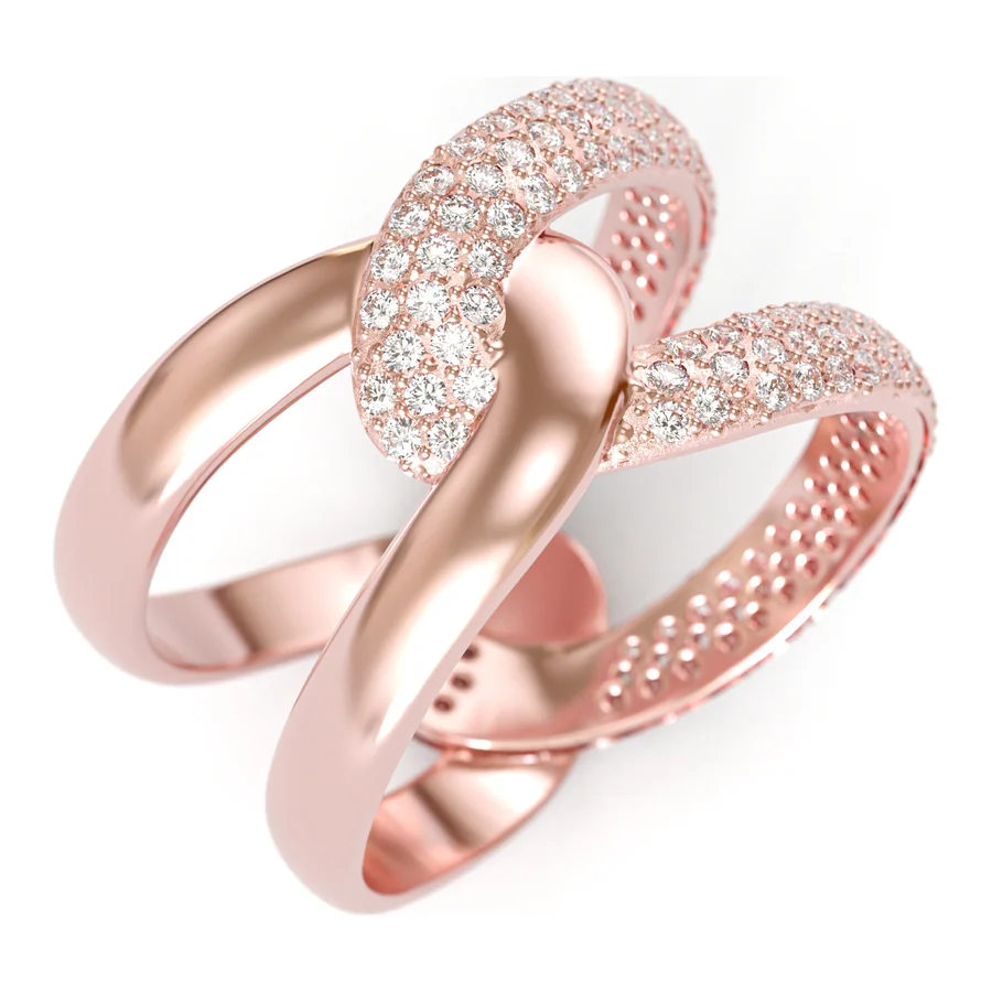 Infinity Pavé Crossover — Cocktail in 18K Rose Gold