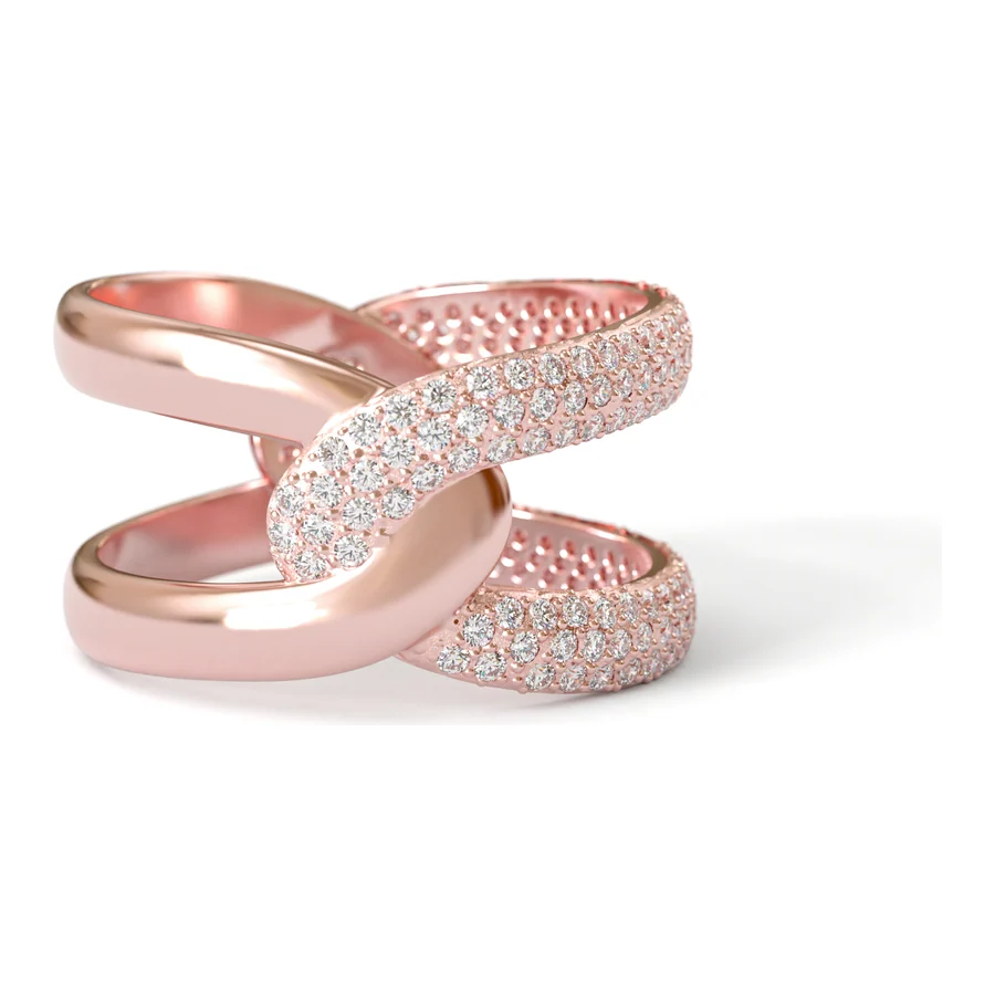 Infinity Pavé Crossover — Cocktail in 18K Rose Gold
